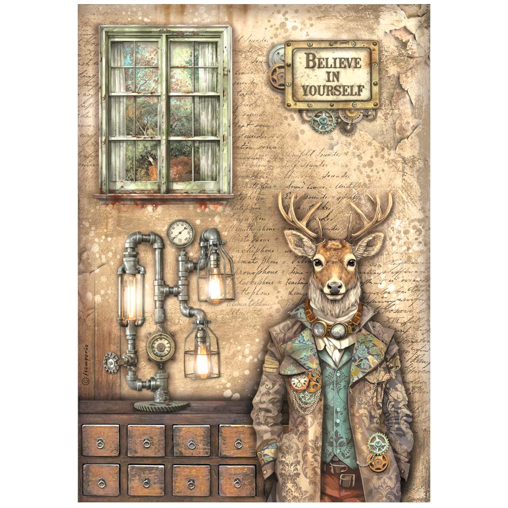 Stamperia Rice Paper Sheet A4 - Alterego Deer