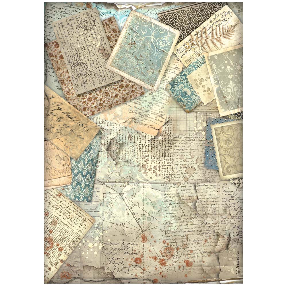 Stamperia Rice Paper Sheet A4 - Alterego Letters Background
