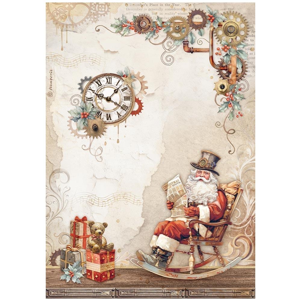 Stamperia Rice Paper Sheet A4 - Gear Up For Christmas Santa Claus