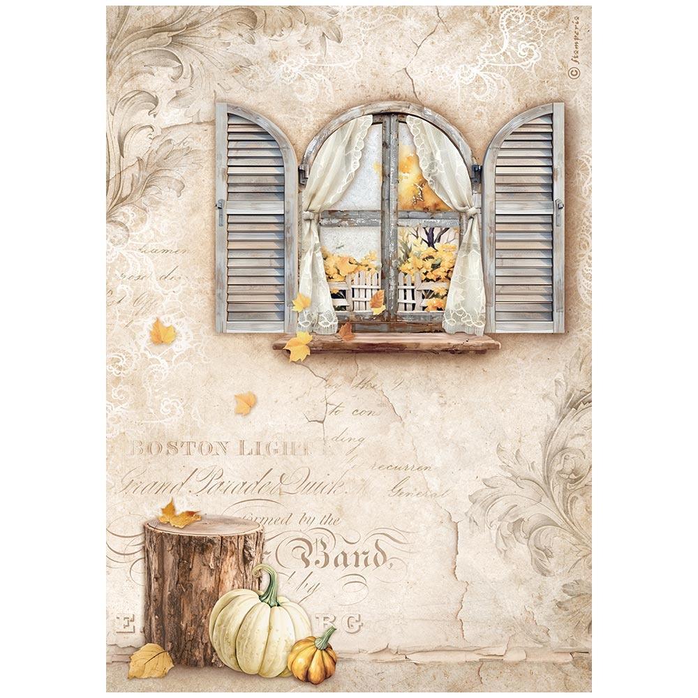 Stamperia Rice Paper Sheet A4 - Golden Harmony Window