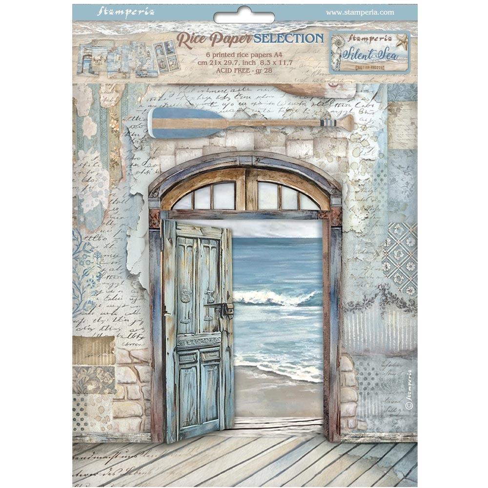 Stamperia Rice Paper Sheet A4 - Silent Sea 6pk