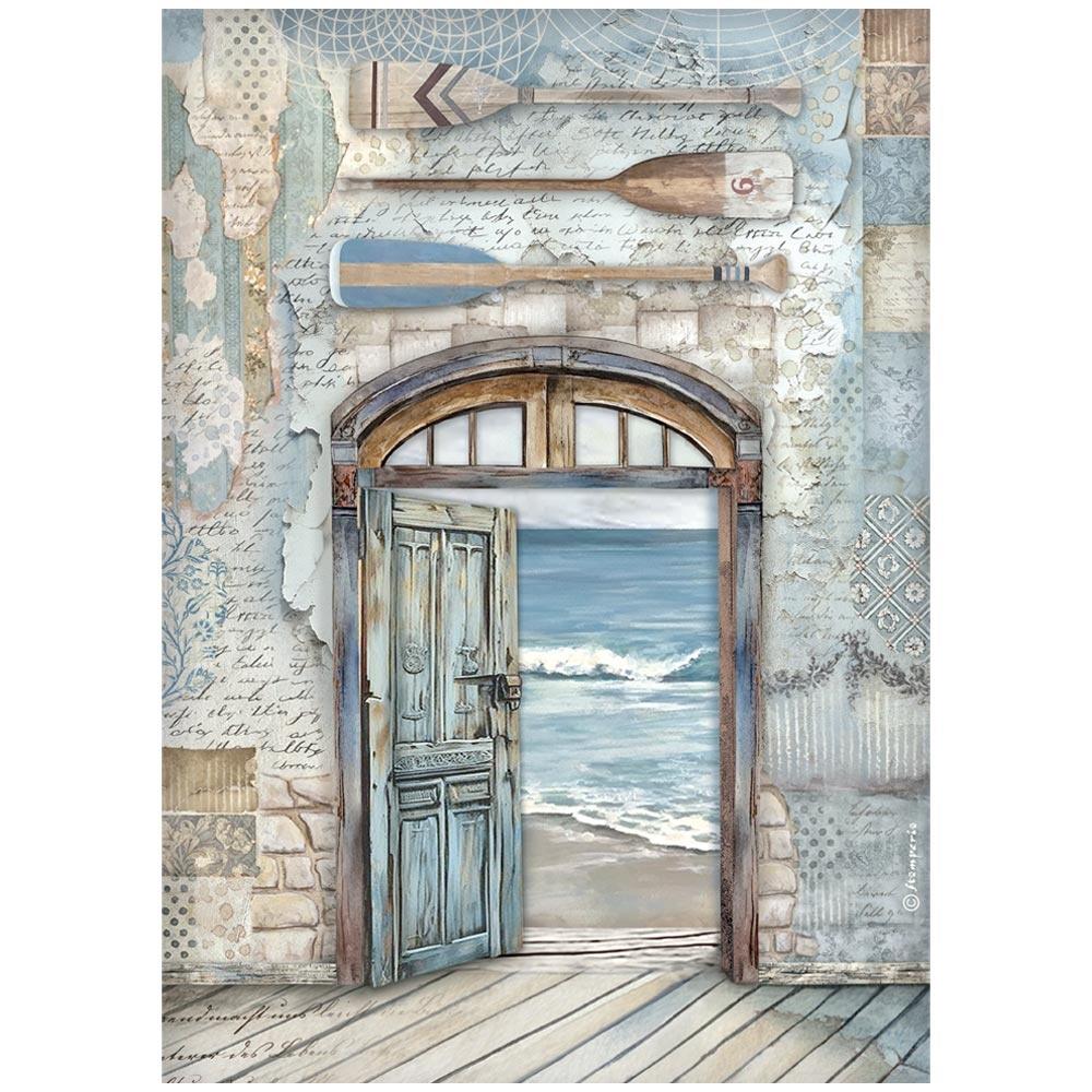 Stamperia Rice Paper Sheet A4 - Silent Sea Door