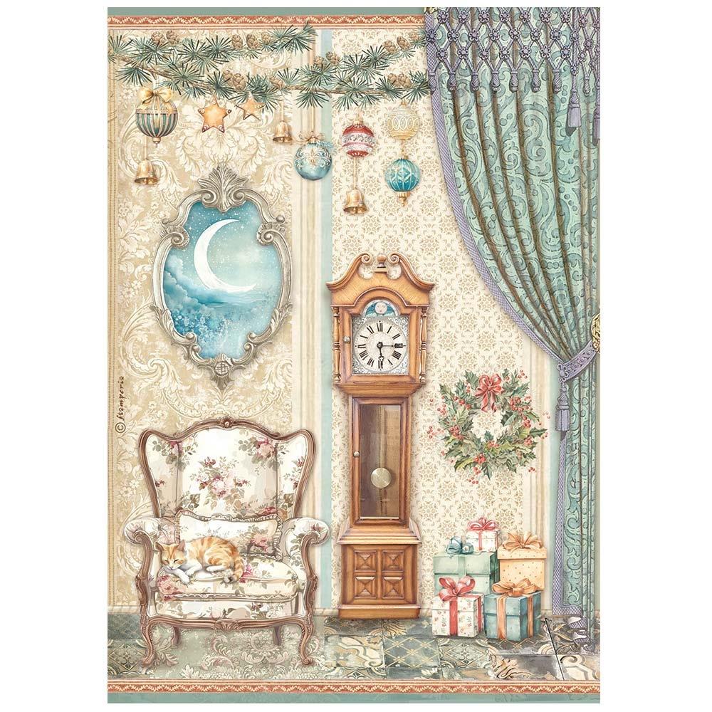 Stamperia Rice Paper Sheet A4 - The Nutcracker Pendulum Clock And Chair