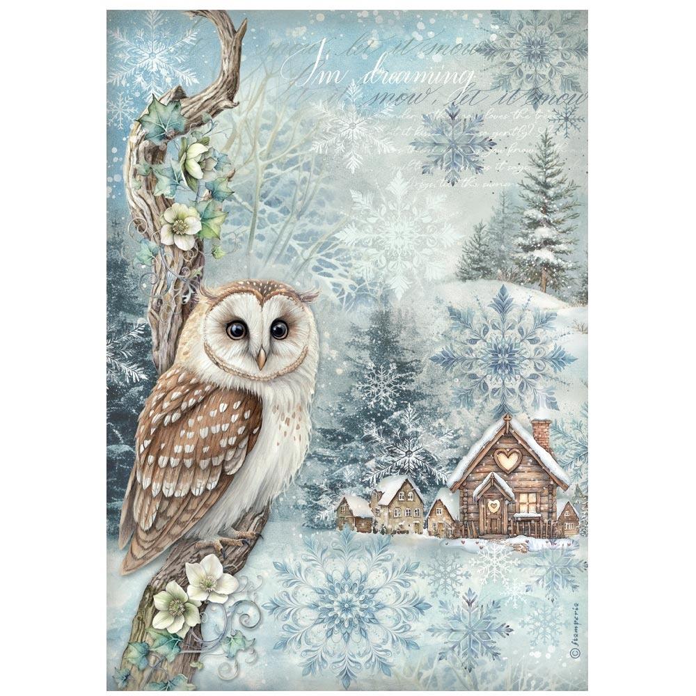 Stamperia Rice Paper Sheet A4 - The Owl's House Owl