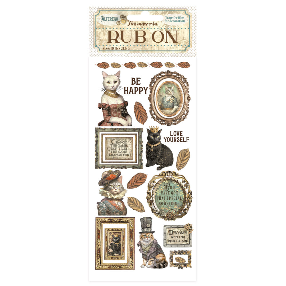 Stamperia Rub-On - Alterego Be Happy Lady Cat