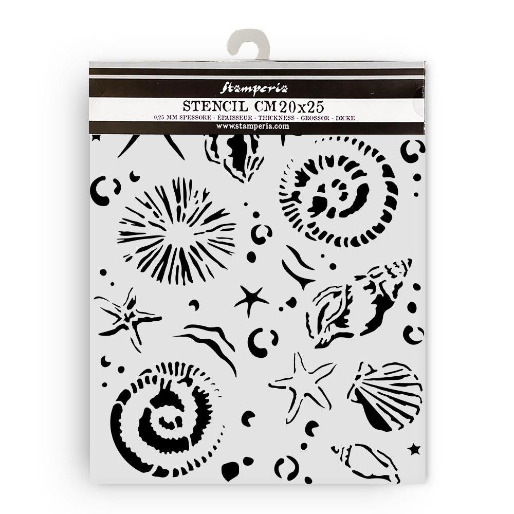 Stamperia Silent Sea Starfish Stencil 20cm x 25cm – reusable transparent crafting stencil with starfish design from Cristina Radovan’s Silent Sea Collection