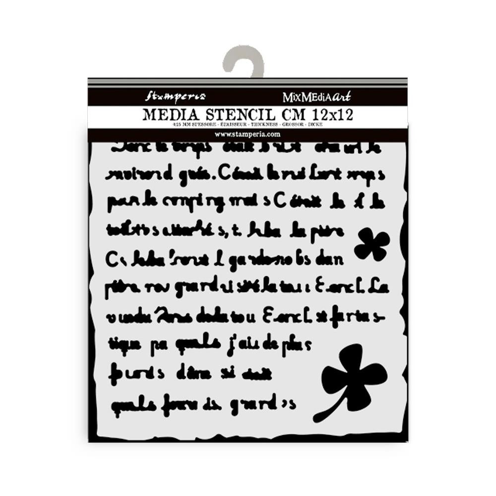 Stamperia Stencil 12cm x 12cm - Art Of Travelling Handmade Letter