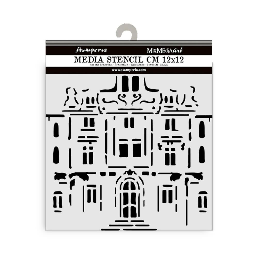 Stamperia Stencil 12cm x 12cm - Art of Travelling Palace