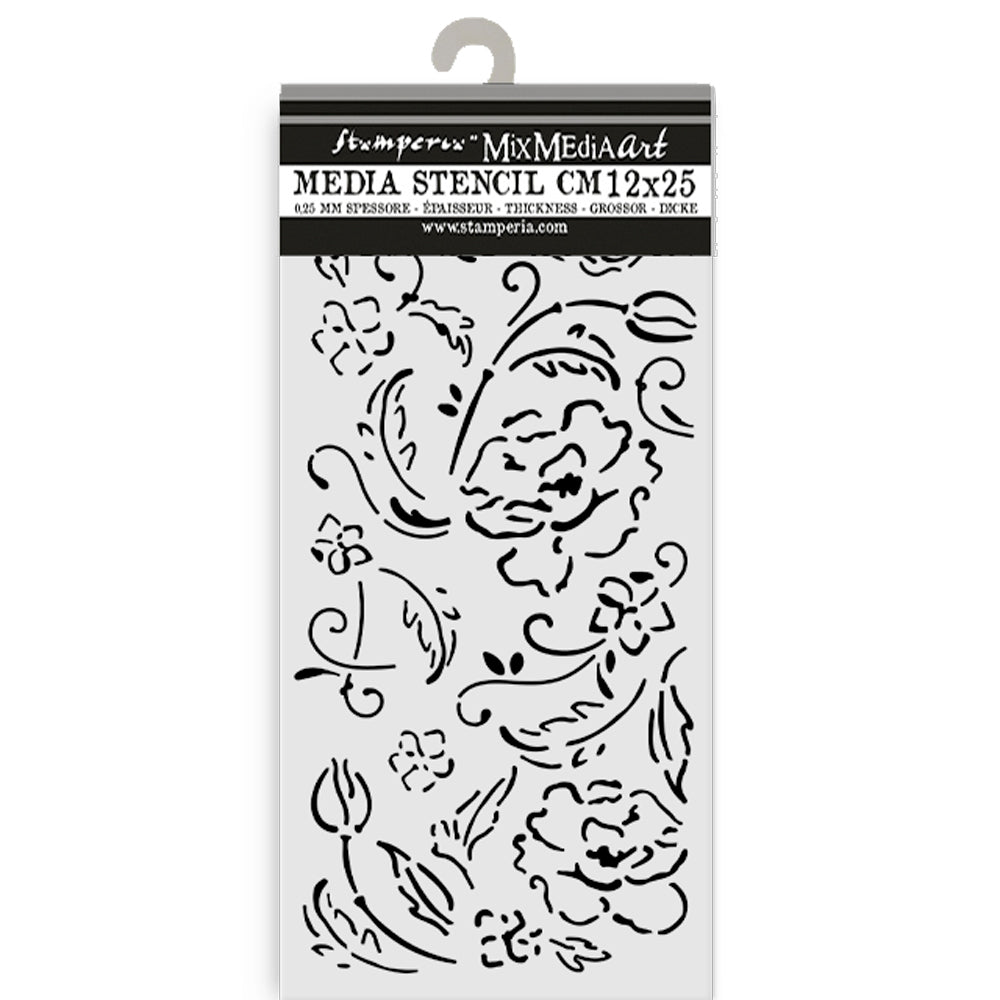 Stamperia Stencil 12cm x 25cm - Old Lace Flowers
