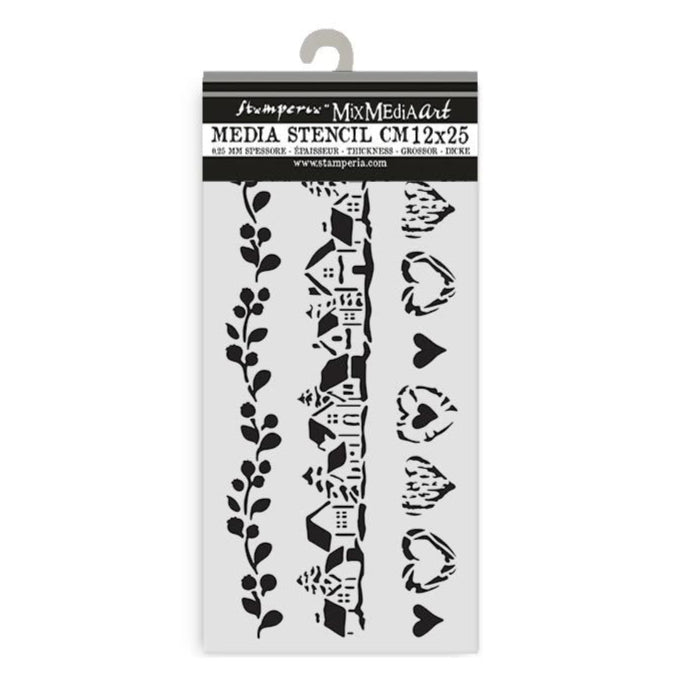 Stamperia Stencil 12x25cm - The Owl's House 3 Stripes