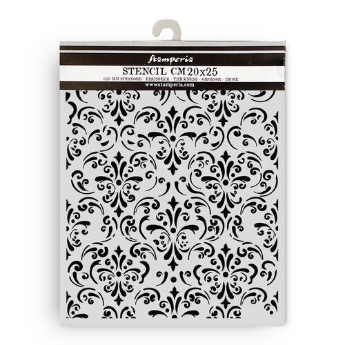 Decorative stencil with intricate patterns on a white background