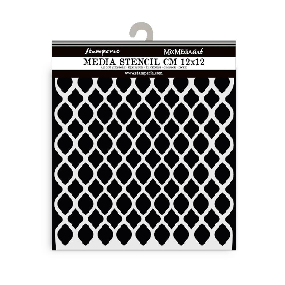 Stamperia Timeless Net Texture Stencil 12cm x 12cm – reusable crafting stencil with net design from Emilia Sieradzan’s Timeless Collection