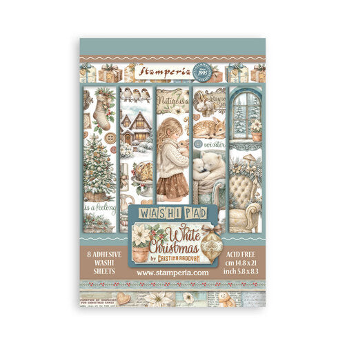 Stamperia Washi Pad packaging with winter-themed design on a white background