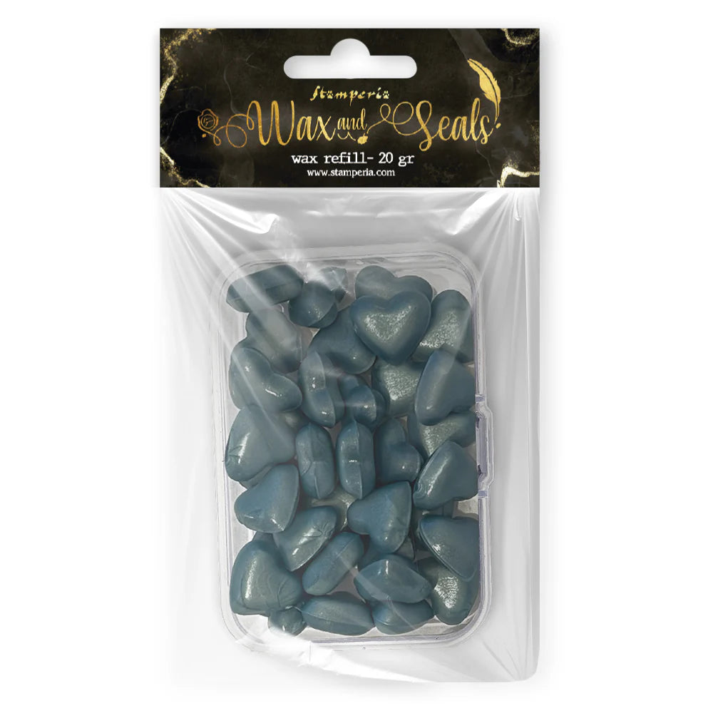 Stamperia Wax Refill 20g Heart Shape - Pearl Blue