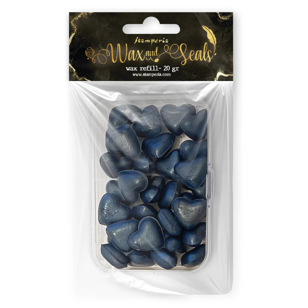 Stamperia Wax Refill 20g Heart Shape - Pearl Deep Blue