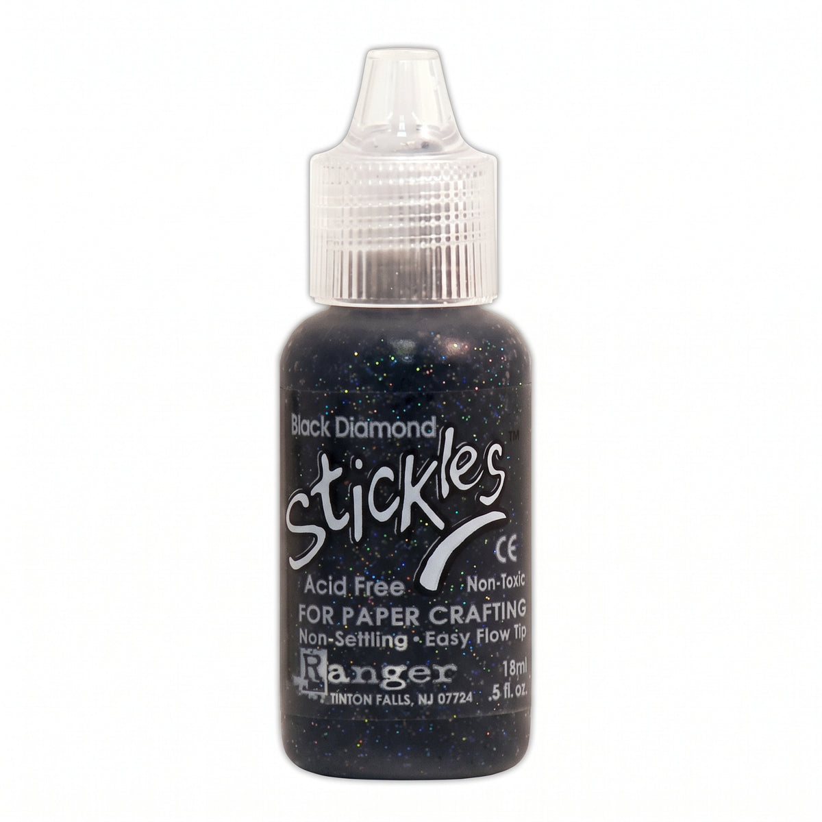 Ranger Stickles glitter glue in a clear squeeze bottle with a precision applicator tip