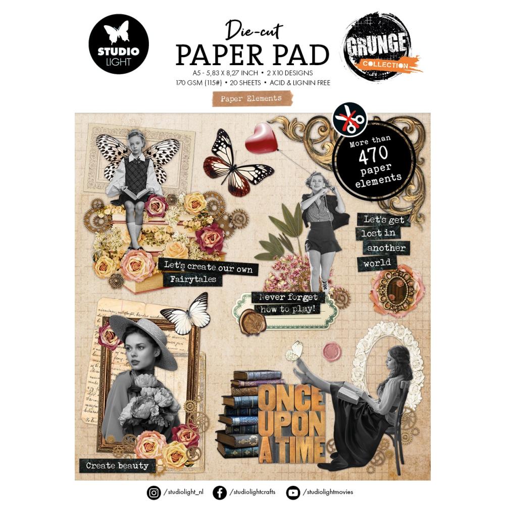 Studio Light Grunge Die-Cut Paper Pad