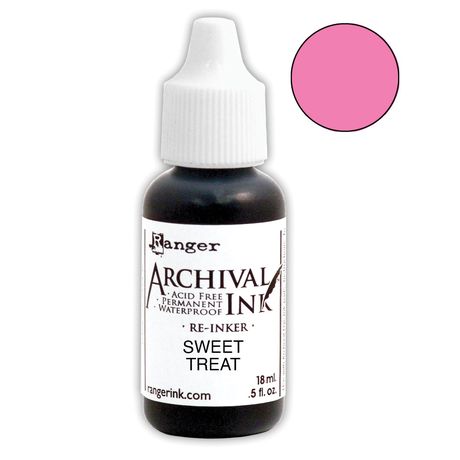 Bottle of Ranger Archival Ink Re-Inker Sweet Treat on a white background