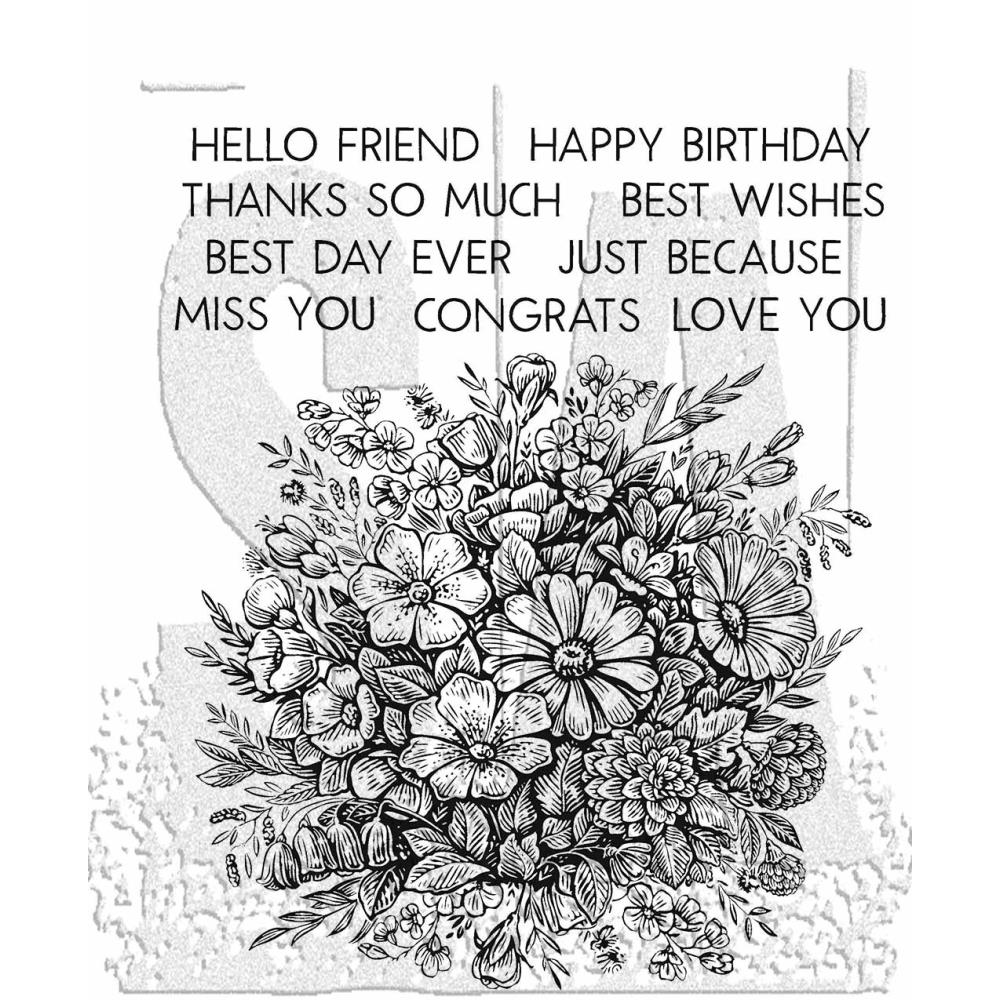 Tim Holtz Cling Stamps - Floristry W/Grid Block