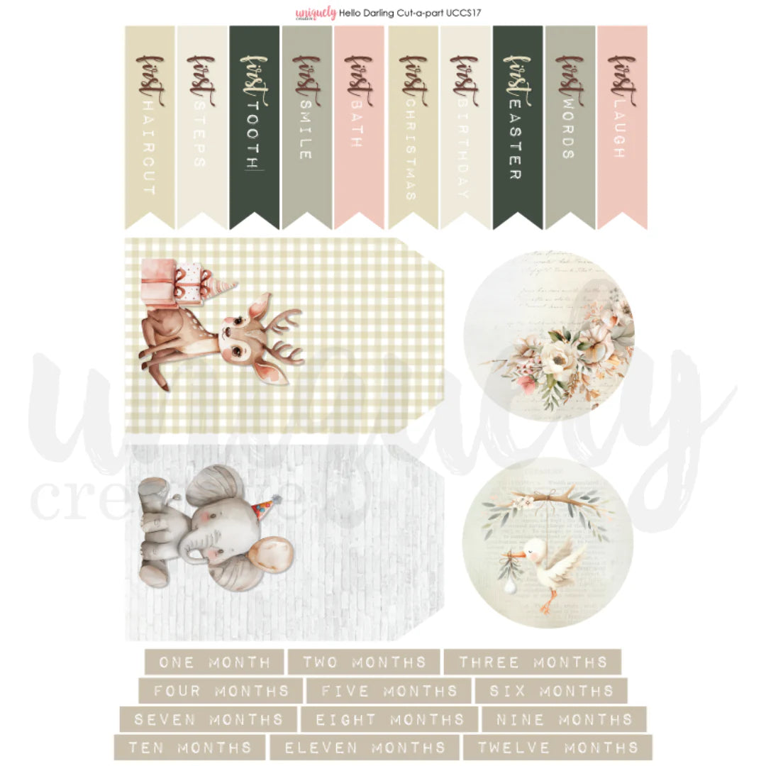Uniquely Creative - Cut-A-Part Sheet - Hello Darling