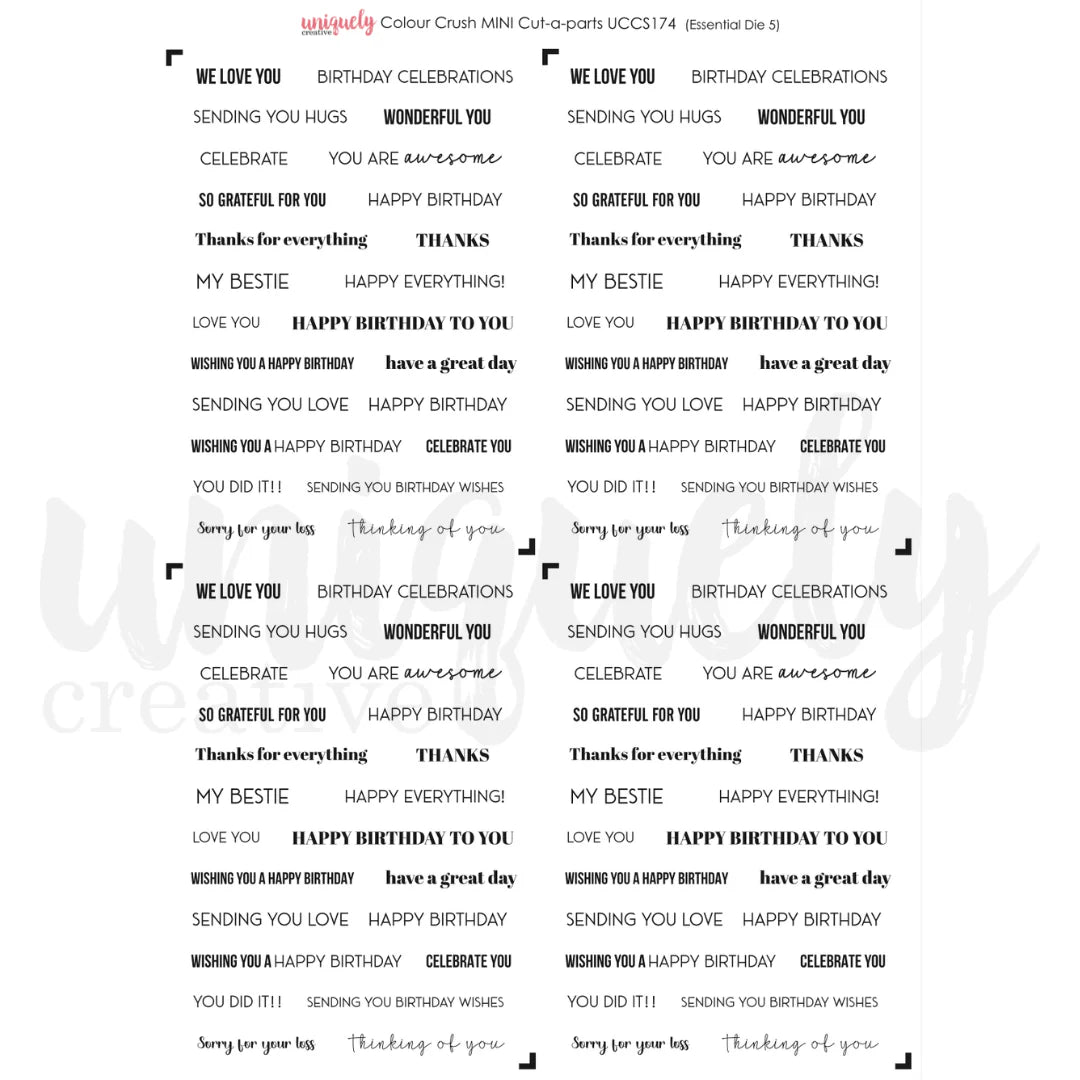 Uniquely Creative - Cut-A-Part Sheet - Colour Crush Mini