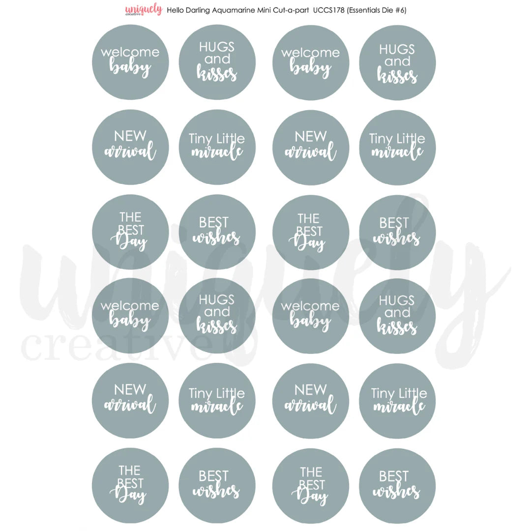 Uniquely Creative - Cut-A-Part Sheet MINI - Hello Darling Aquamarine