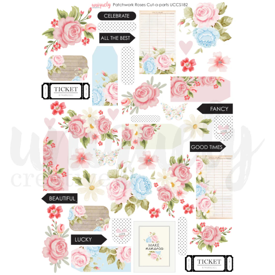 Uniquely Creative - Cut-A-Part Sheet - Patchwork Roses