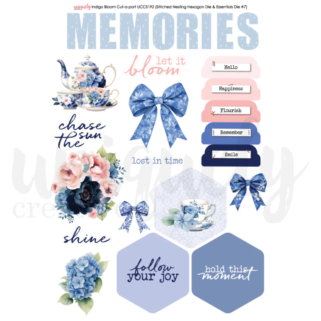 Uniquely Creative - Cut-A-Part Sheet - Indigo Bloom