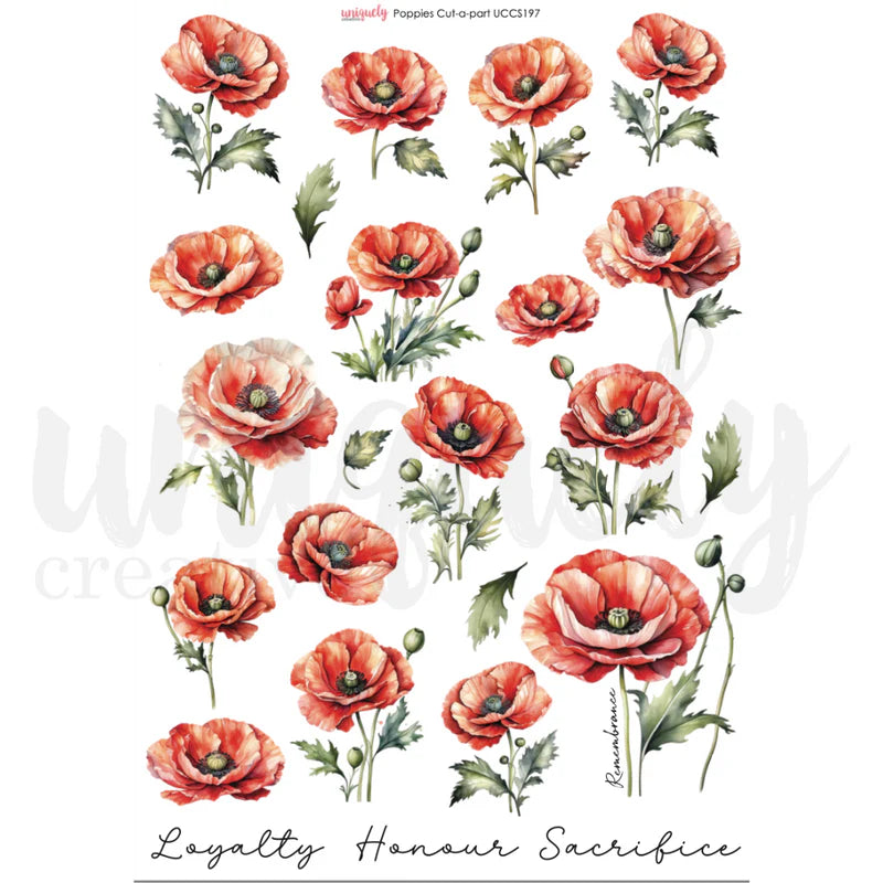 Uniquely Creative - Cut-A-Part Sheet - Poppies