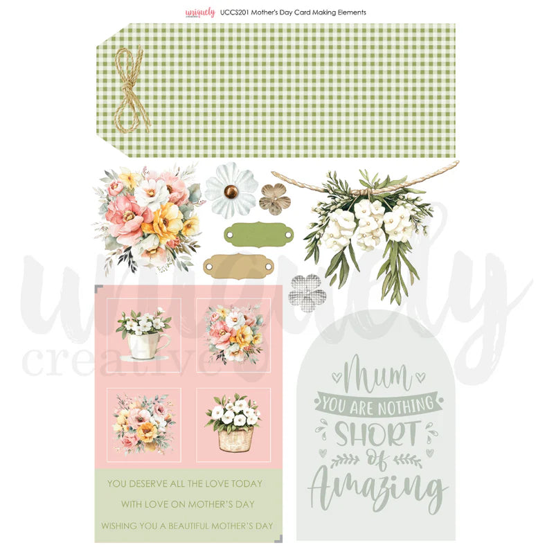 Uniquely Creative - Cut-A-Part Sheet - Mother's Day Cardmaking Elements