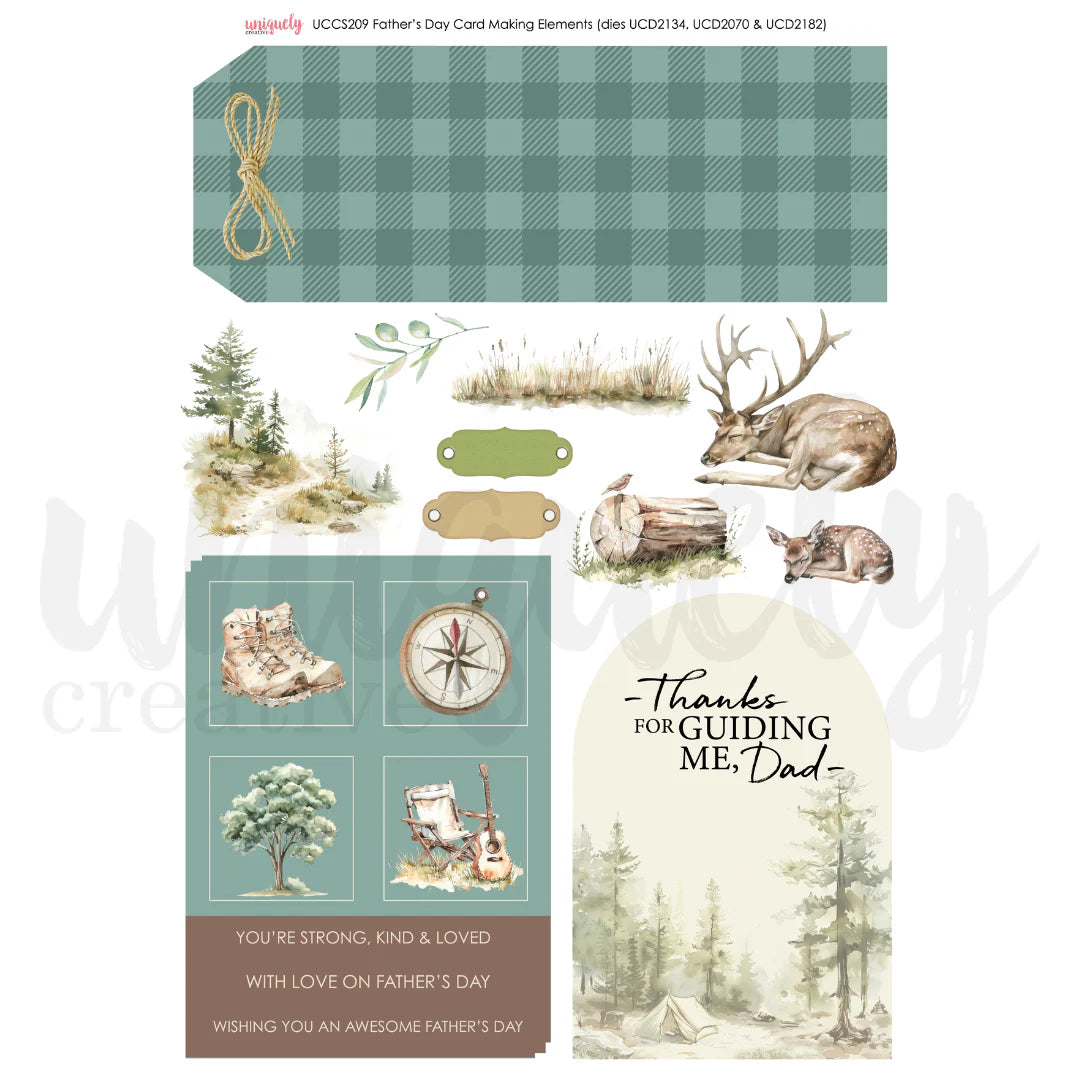 Uniquely Creative - Cut-A-Part Sheet - Father's Day Card Making Elements