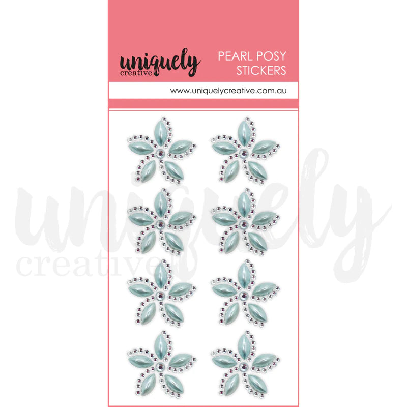 Uniquely Creative - Pearl Posy Stickers - Blue