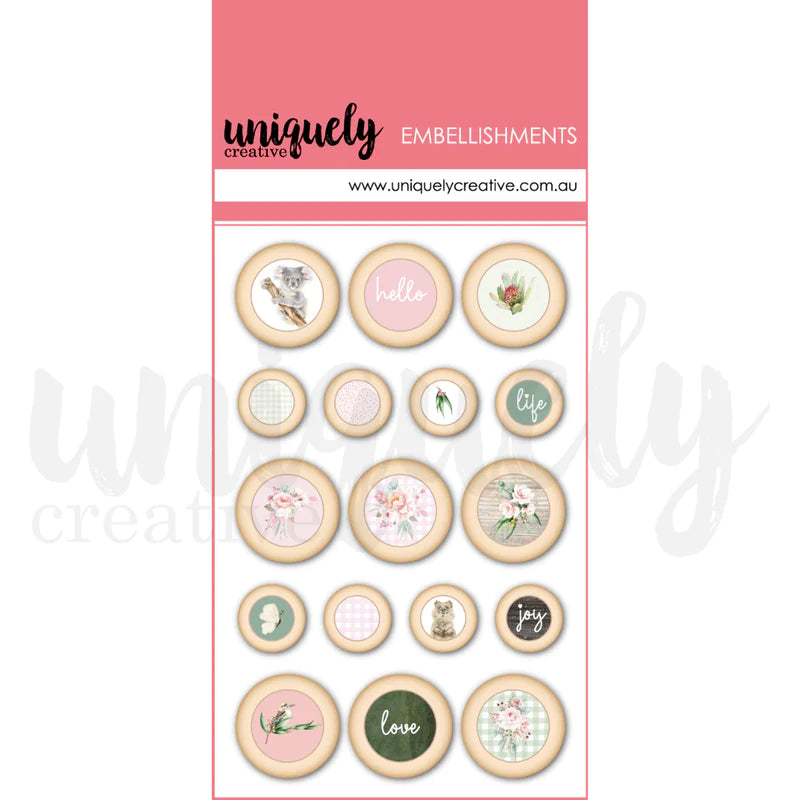 Uniquely Creative - Wooden Embellishments - Peonies and Proteas