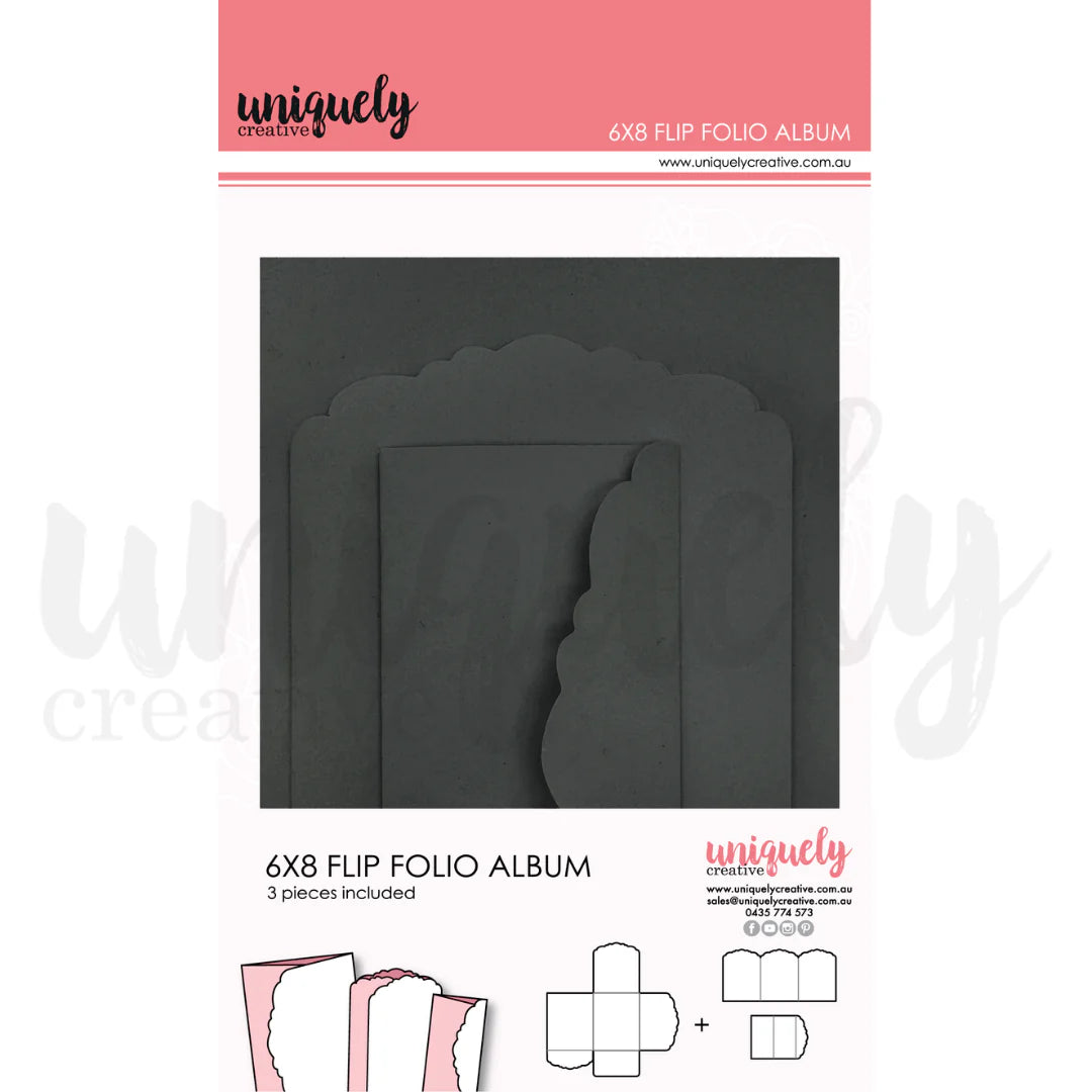 Uniquely Creative 6x8 Flip Folio - Black
