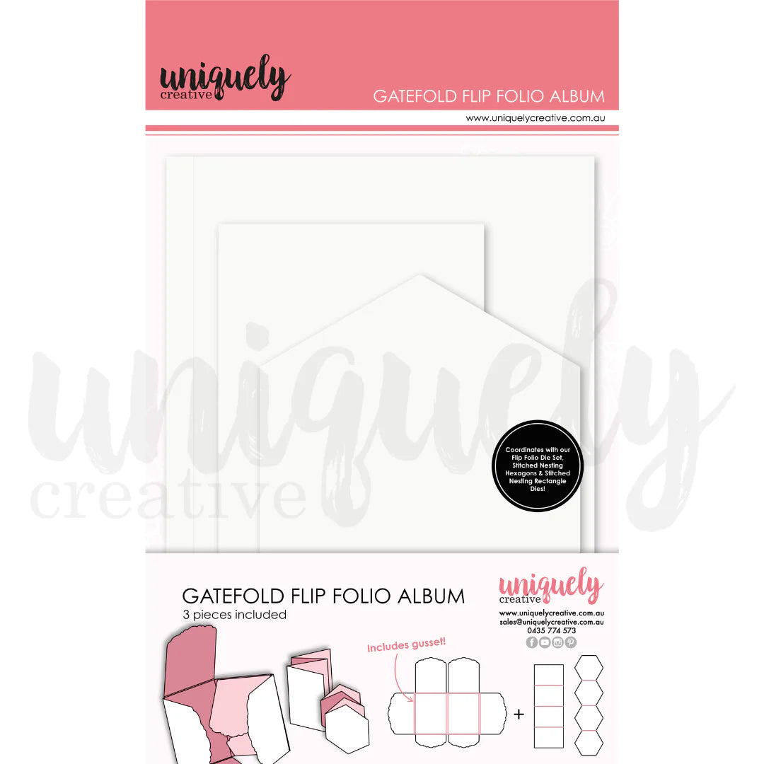 Uniquely Creative Gatefold Flip Folio Album - White