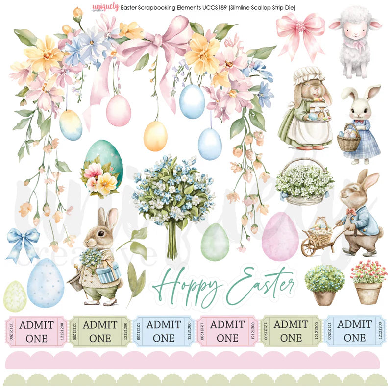 Uniquely Creative - 12x12 Easter Scrapbooking Elements Cut-a-Part Sheet