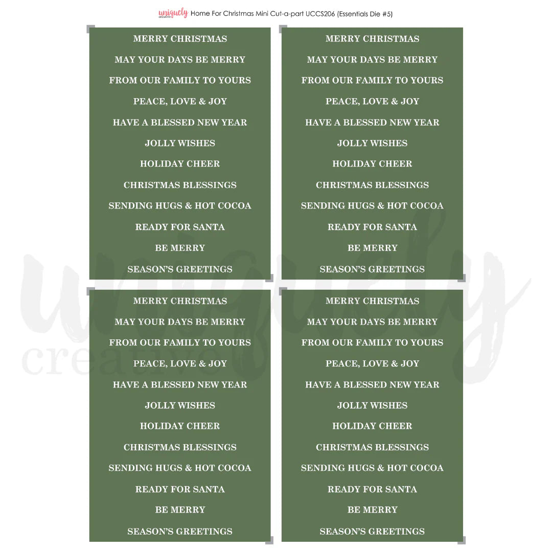 Uniquely Creative Mini Cut-A-Part Sheet – Home For Christmas printed on 200gsm cardstock for Christmas crafts