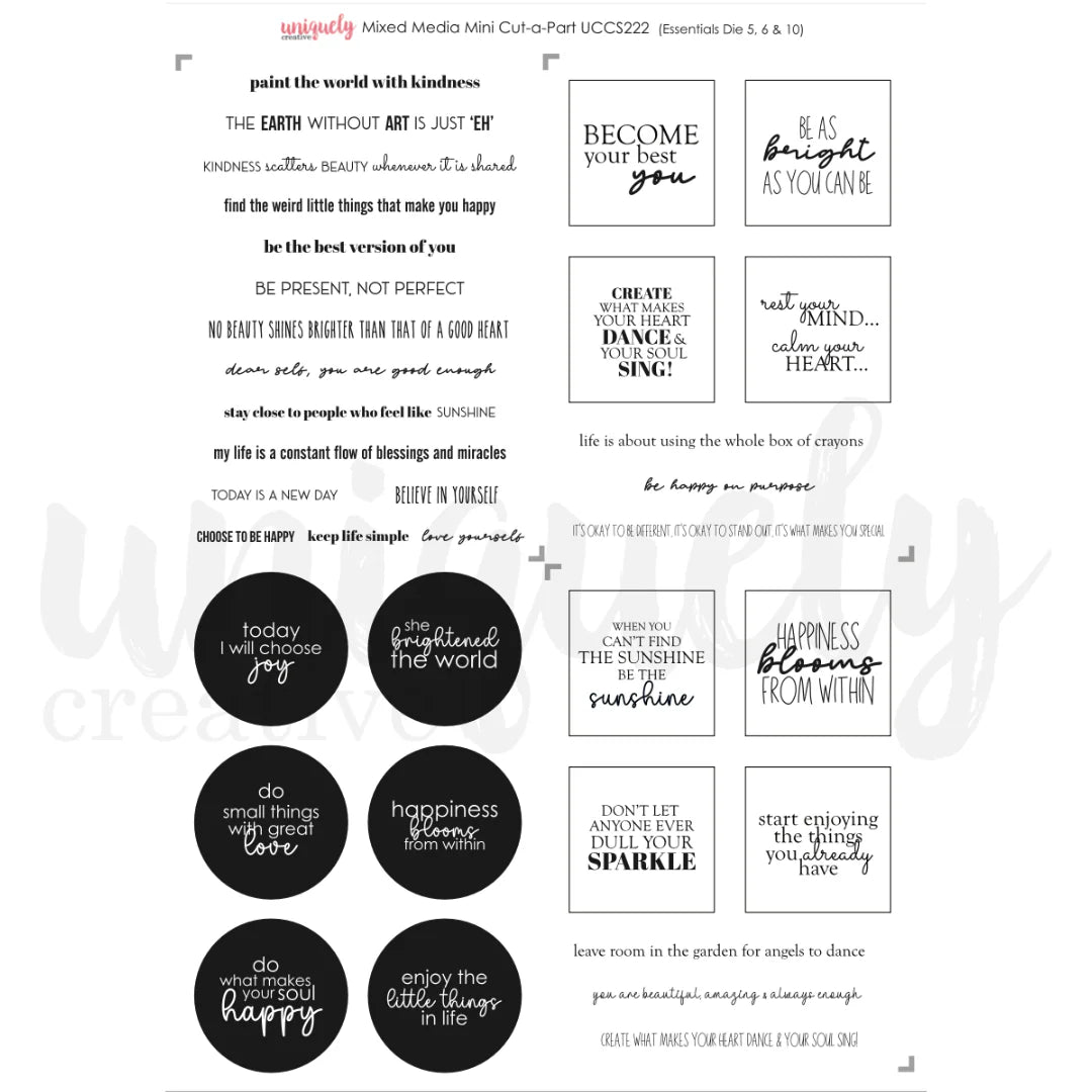 Uniquely Creative - Mini Cut-A-Part Sheet - Mixed Media