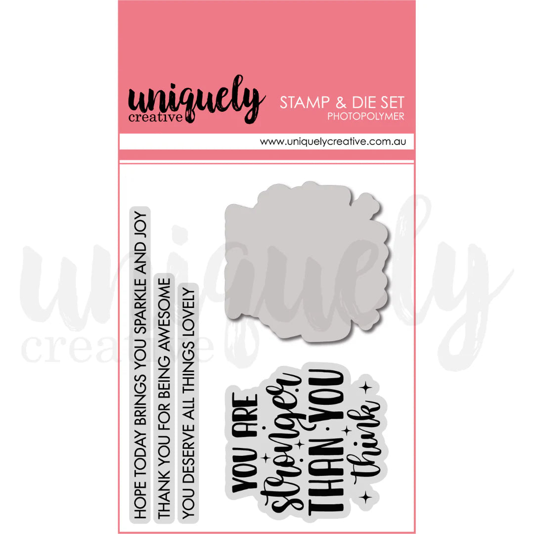 Uniquely Creative - Stamp and Die Set - Stronger Than You Think