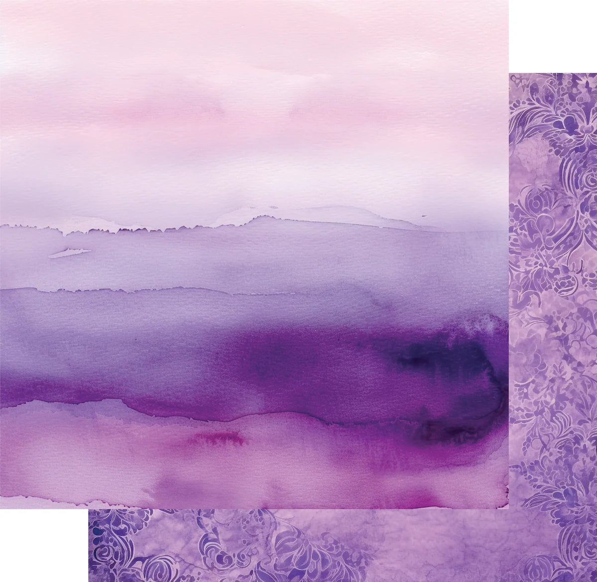 Collage of purple watercolor textures and patterns