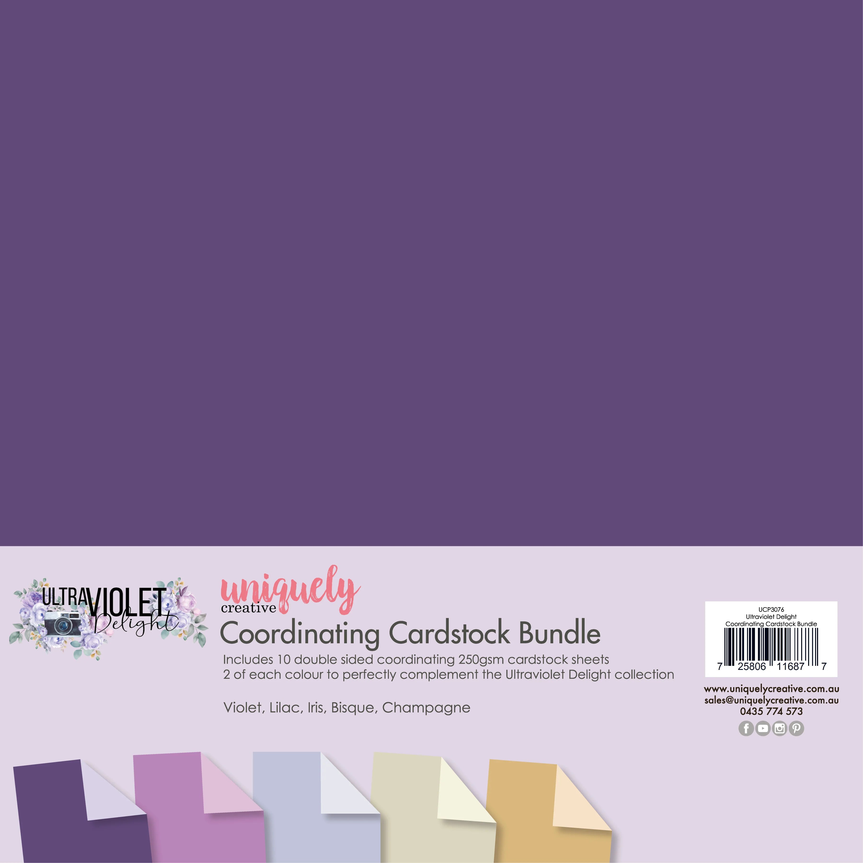 Uniquely Creative 12x12 250gsm - Coordinating Cardstock Bundle - Ultraviolet Delight