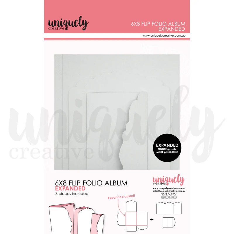 Uniquely Creative 6x8 Flip Folio - White Expanded