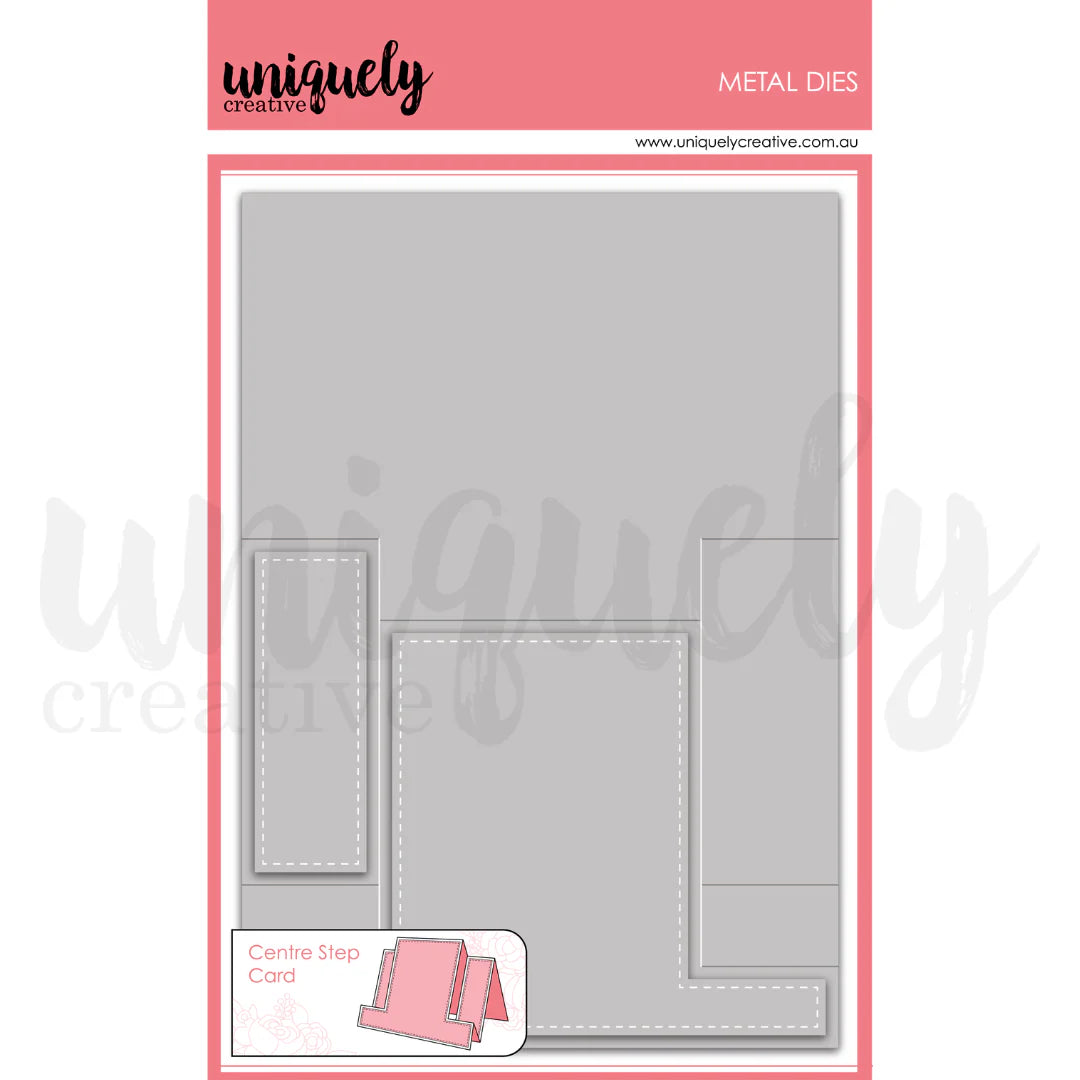 Uniquely Creative Centre Stepper Card Die UCD2204 – 4-die set to create 4x5.5” centre stepper cards, compatible with most die cutting machines.