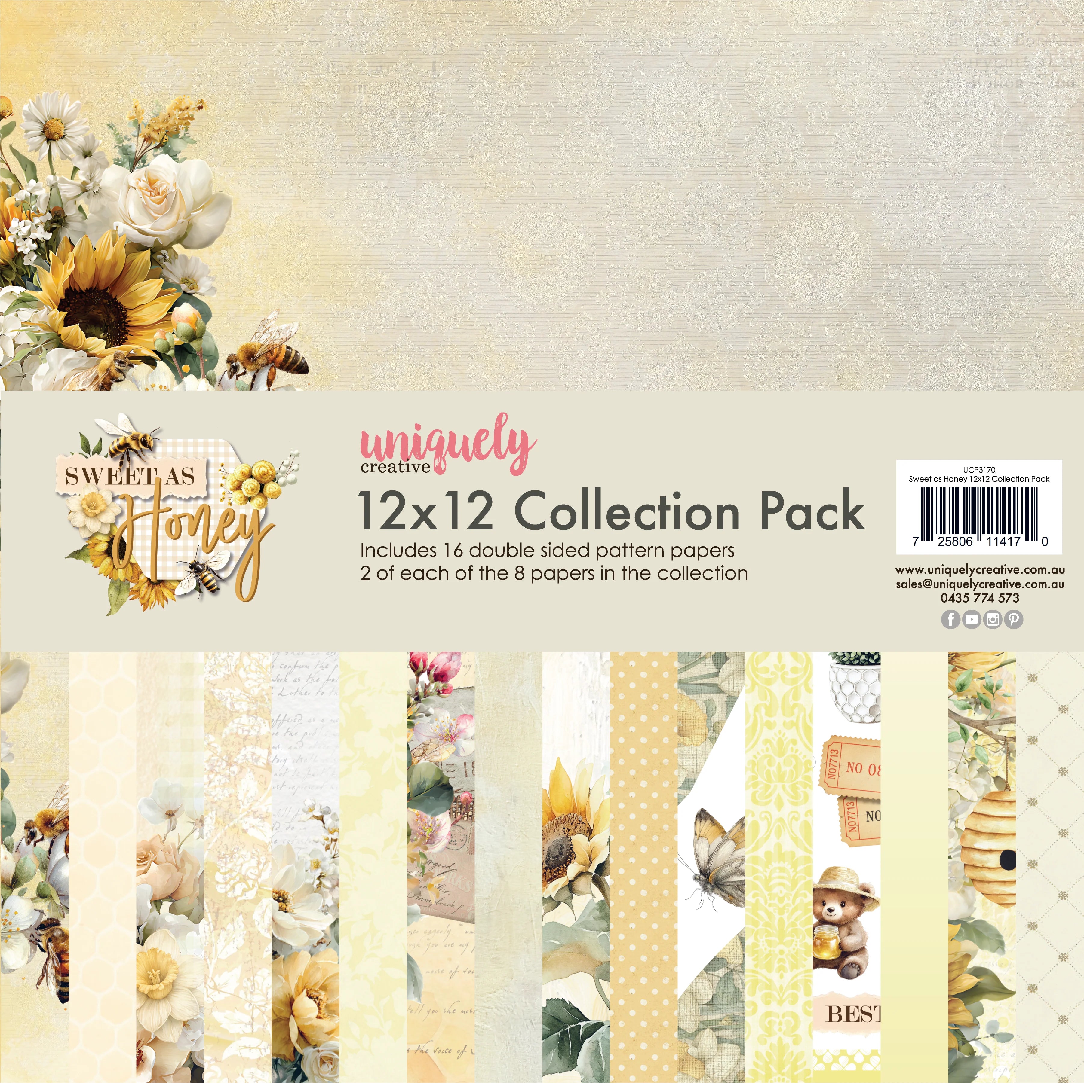 12x12 Collection Pack with floral and honeybee design on packaging