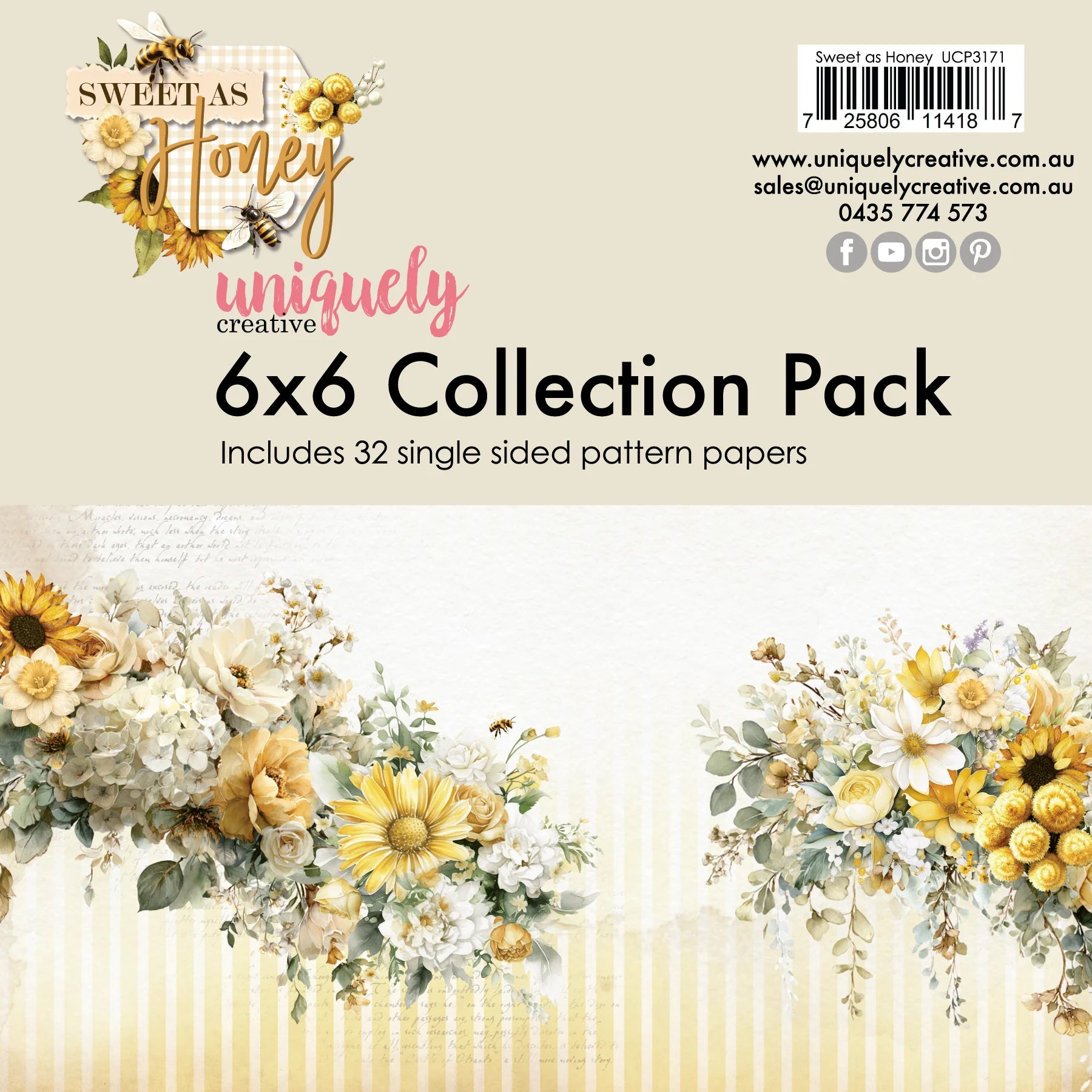 6x6 Collection Pack by Uniquely Creative with floral design and branding details.