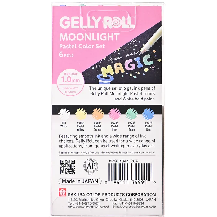 Sakura Gelly Roll - Pastel and White 6pc Set
