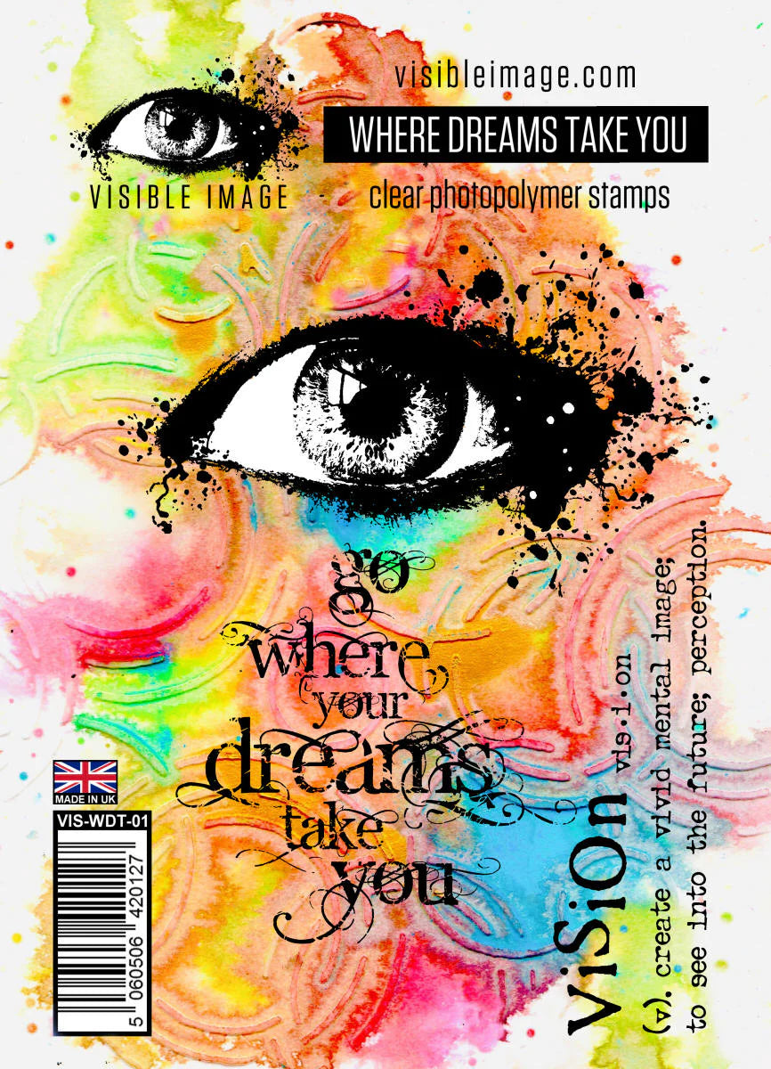 Eye, quotes and watercolour on a white background