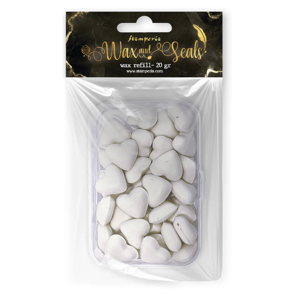 Stamperia Wax Refill 20g Heart Shape - Pearl White