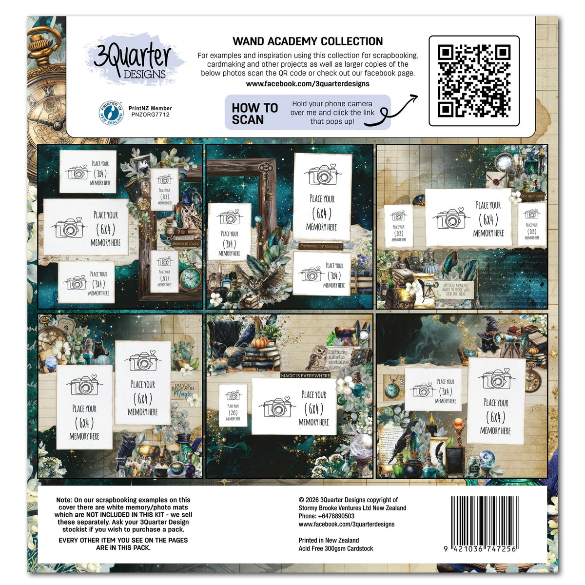 3Quarter Designs 12x12 Paper Pack - Wand Academy