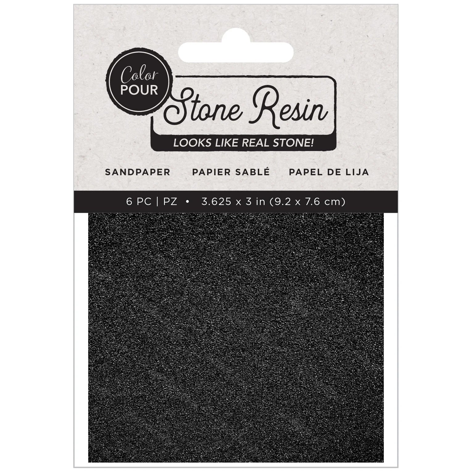 American Crafts Color Pour Stone Resin black sandpaper, 6-piece pack